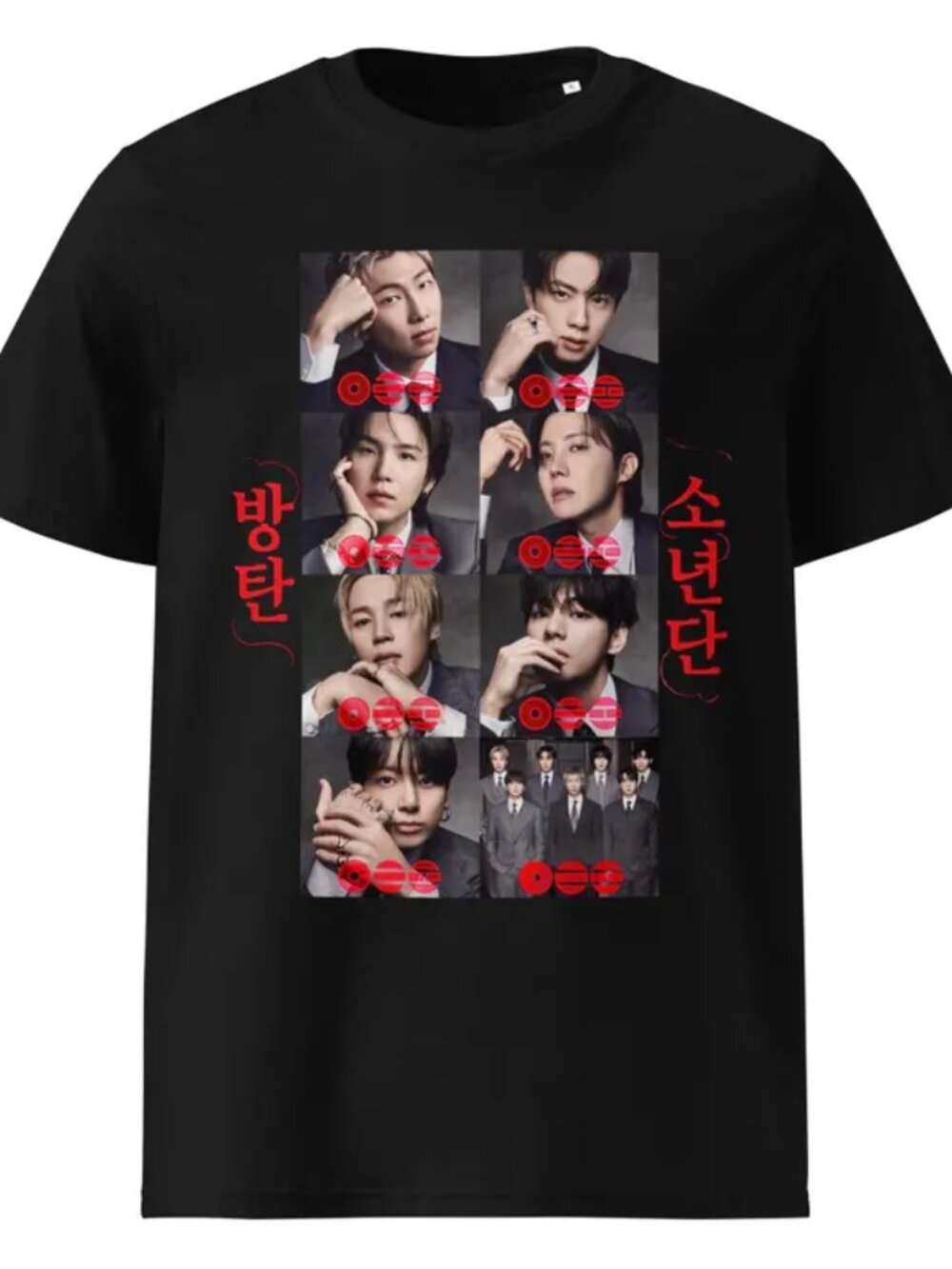 BTS Collage Organic T-Shirt - Bangtan Boys Group Portrait Kpop Concert T Shirt